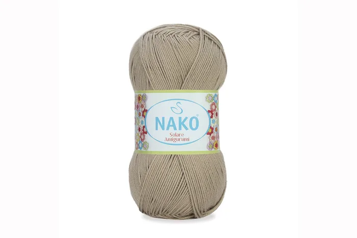 Пряжа Solare amigurumi 100гр/270м NAKO, бежевий сірий світлий, 257