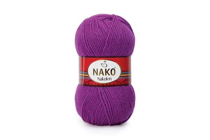 Пряжа 100гр/210м Nakolen, бузковий яскравий, 6637