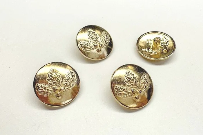 Гудзик металевий 15 мм Mertbutton, золото, SMB-286-24-gold