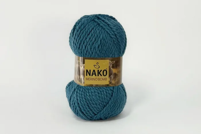 Пряжа Merino Bomb 100гр/120м NAKO, бірюзовий блакитний, 10827