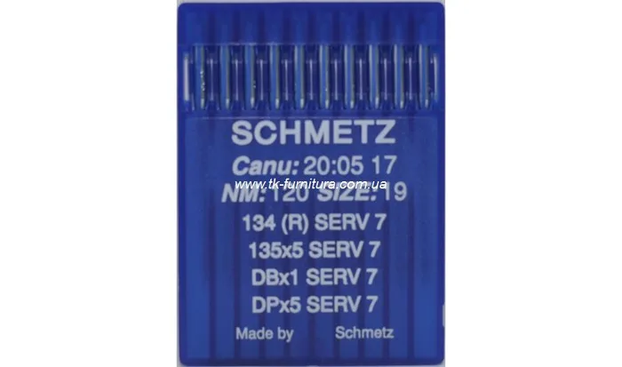 Голки DPx5 №120 (товста, кругле стандартне вістря), SCHMETZ