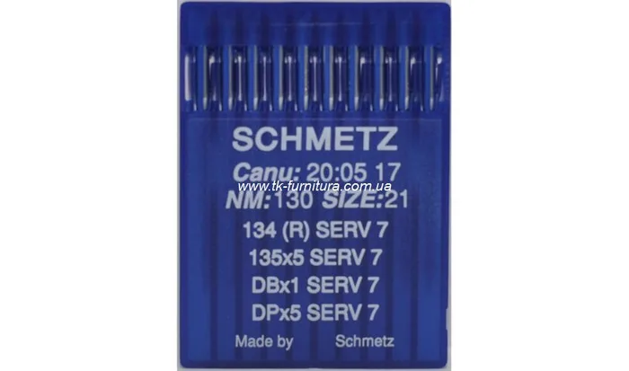 Голки DPx5 №130 (товста, кругле стандартне вістря), SCHMETZ