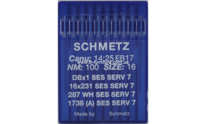 Голки DBx1 №100 (тонка, сферичне тонке вістря), SCHMETZ