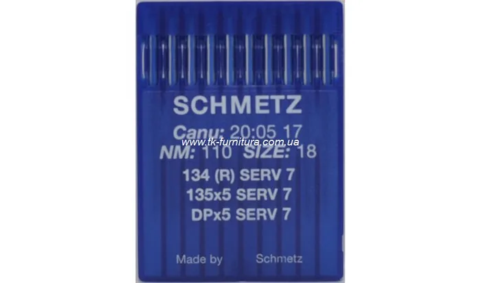 Голки DPx5 №110 (товста, кругле стандартне вістря), SCHMETZ