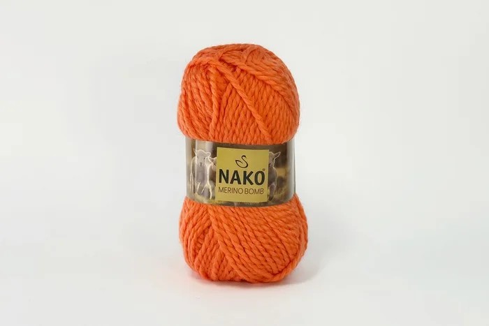 Пряжа Merino Bomb 100гр/120м NAKO, оранжевий темний, 115