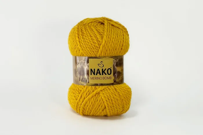 Пряжа Merino Bomb 100гр/120м NAKO, жовтий помаранчевий, 10658