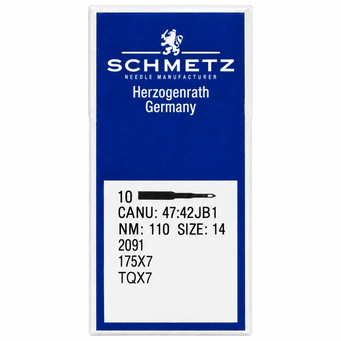 Голки TQx7 №110 (колба тонка, кругле стандартне вістря), SCHMETZ